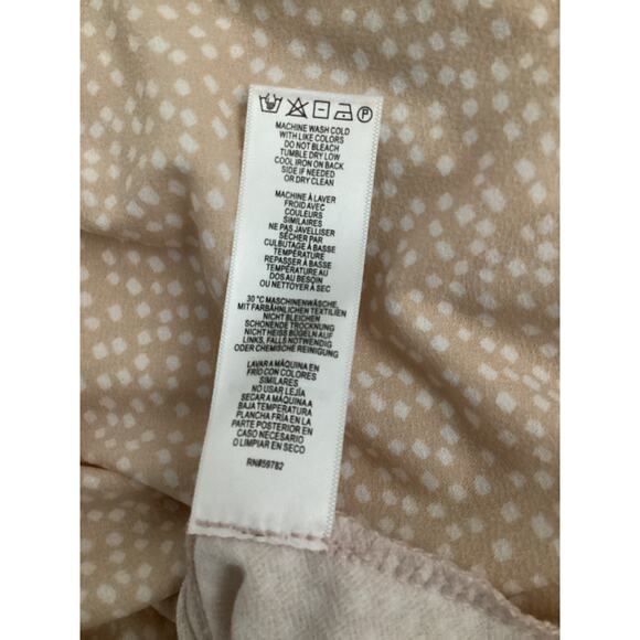 Adrianna Papell Peach Polka Dot Pullover V-Neck Top Shirr Shirt XL Stretch - Picture 8 of 8